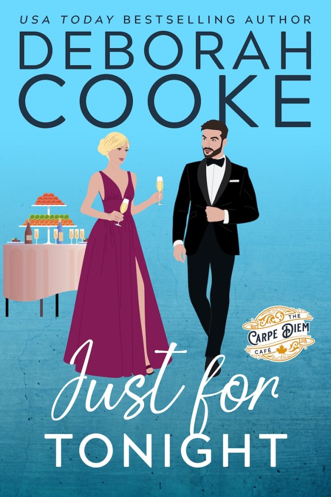 Just for Tonight, book three of the Carpe Diem Café series of contemporary romances by Deborah Cooke, illustrated cover